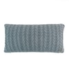 Colette Blue Grey Cotton Knitted Cushion Cover 12X20 Inches