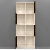 8 Shelves Semi Open Multipurpose Matrix Kitchen Cabinet In Rose Wood & Highland Pine Finish