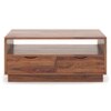 Zephyr Rectangular Solid Wood Coffee Table In Teak Finish