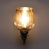 Devansh Metal Electric Wall Light in Antique gold Colour with Lavender Shade Count of 1 Light