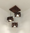 Star Brown Solid Wood Cluster Hanging Light