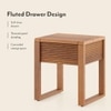 Linnea Solid Wood Side Table in Amber Walnut Finish
