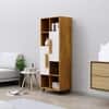 Hexa Engineered Wood Bookshelf Multipurpose Storage Rack in Giant Wood and Frosty White Colour