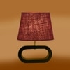 Devansh Maroon Jute Table Lamp With Wood Black Base -13