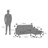 Ronan Right Aligned 3 Seater Sectional Fabric Sofa In Rust Colour