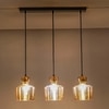 CORALIE Cluster Hanging Light In Amber Glass And Black Finish Metal