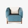 Rivaaz Solid Wood One Seater Chair in Blue Colour