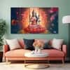 The Castle Decor Goddess Laxmi Wall Painting Wooden Framed 27x48 Inch (Style 5)