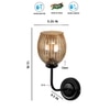 Devansh Metal Electric Wall Light in black Colour with Lavender Shade Count of 1 Light
