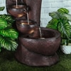 Brown Fiber Glass 7 Stacked Chalice Water Fountain