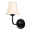 Devansh Black Wall Mounted Lamp With Off-White Cotton Shade