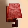 Devansh Solid Wood Electric Wall Light in Maroon Colour with Maroon Shade Count of 1 Light