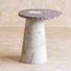 Dahlia Marble Side Table in Beige Colour