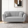 Rivo Velvet 2 Seater Sofa in Grey Color