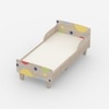 Minimalist Kids Toddler Bed in Oak and Multicolor