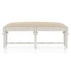 Lucine Upholstered Solid Wood Bench In White Finish With Macadamia Brown Hopsack Weave Fabric Colour
