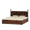 Rustic Sheesham Wood King Size Bed With Hydraulic Storage In Provincial Teak Finish