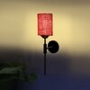 Devansh Metal Electric Wall Light in Black Colour with Maroon Shade Count of 1 Light