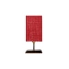 Emilia Maroon Jute table lamp with Square Brown Wood Base