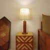TallBoy Wooden Table Lamp with Brown Base and Premium White Fabric Lampshade