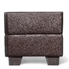 Iris Solid Wood Pouffee in PU Leather Brown Fabric