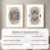 Boho Geometric Round Abstract Set of 2 Framed Posters 45x60 cm