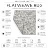 Neulooms Handloom Knotted Reversible Flatweave Round Rug Blue or Ivory 6ft