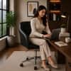 Doe Buck Colm Modern Black Leatherette Office Chair
