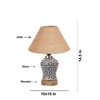 Devansh Conical Beige Jute Shade Lamp With Wood & Mosaic Glass Base For Decoration/Office/Home/Gifting/Study For Decoration/Office/Home/Gifting/Study -(10X10X14.5) Inches -A