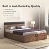 Aruba Engineered Wood Queen Size Hydraulic Storage Bed In Classic Walnut Finish