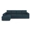 Apollo Compact Sofa (Colour : Indigo Blue, Cushion : Hard, Back Type : Regular, Seating Capacity : Left Aligned 3 Seater + Left Aligned Chaise + Ottoman)