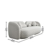 Lavishlounge Wood 3 Seater With Upholstery Non Storage Sofa In White Colour