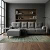 Riga 5 Seater Velvet Fabric Right Hand Side Lounger in Dark Grey