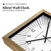 Wooden Square Wall Clock with Radiant Dial Design