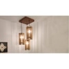 Ventus Beige Solid Wood Cluster Hanging Light