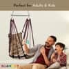 Swingzy Soft Leather Velvet Hanging Swing Chair for Adults Cotton Beige