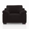Esquel Premium 1 Seater Fabric Sofa in Deep Brown Velvet Colour
