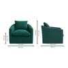 Oxford Boucle Fabric Lounge Chair in Green Colour