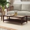 Sera Rectangular Solid Wood And Marble Coffee Table In Mango Walnut Finish