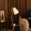 Kaze Handicrafted Table Lamp in Golden and White Colour
