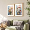 Red White Flower Set of 2 Framed Posters Botanical Art 45x60 cm