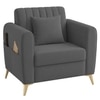 Daraco Velvet 1 Seater Sofa in Dark Grey Color