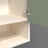 3 Door Mirror Glossy Triple Layered Uv Resistant Handless Cabinet  In Pista Light Finish