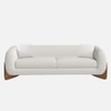 Amala Velvet 3 Seater Sofa in White Colour
