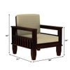 Madhavi 1 Seater Wooden Sofa (Creame Colour, Walnut Finish)