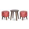 Serenity Solid Wood  Ottomon in  Red Colour