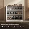 Alex 9 Pair Shoe Rack in Classic Walnut Finish