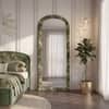 Eden Upholstered Floor Mirror in Berry Orchid Colour