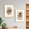 Boho Leaf Flower Moon and Sun Set of 2 Framed Posters 45x60 cm