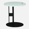 Metalwork Round Metal Nesting Coffee Table Set Black Finish White Porcelain Top Set Of 2